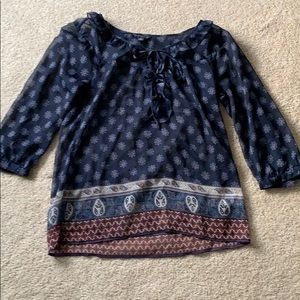 BR sheer border print blouse